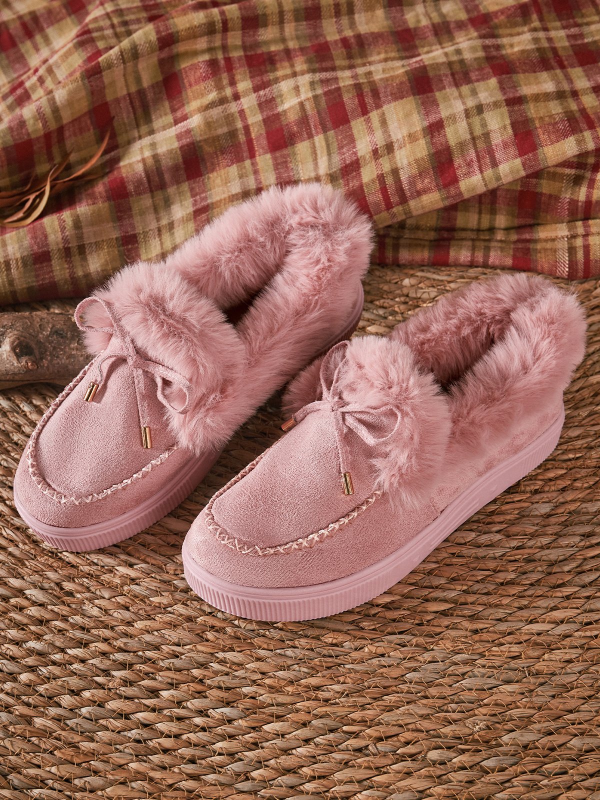 flowersverse Winter Warm Daily Flat Heel Closed Toe Boots
