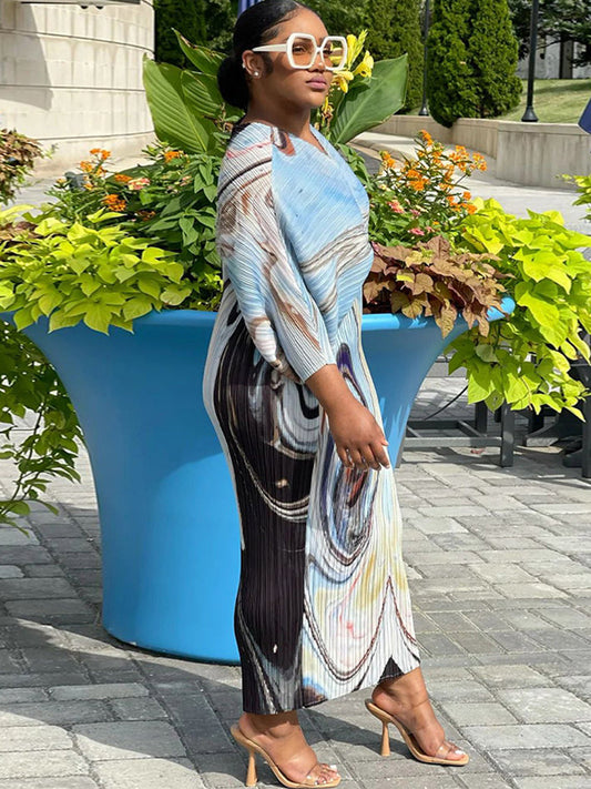 flowersverse Bat Sleeve Floral Print Midi Dresses