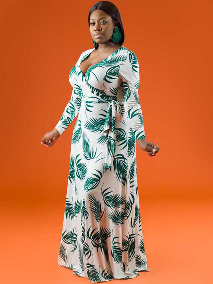 flowersverse V Neck Floral Print Boho Maxi Dress