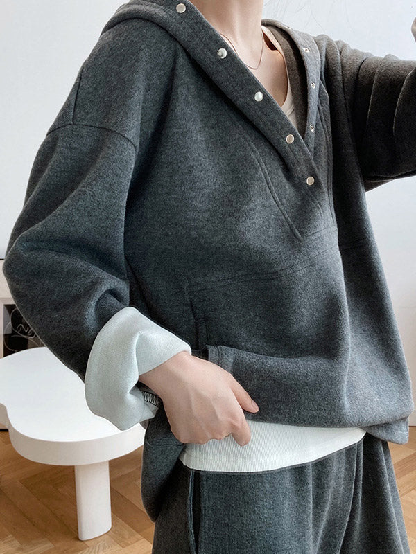 flowersverse Loose Hoodies And Wide-Leg Pants Suits