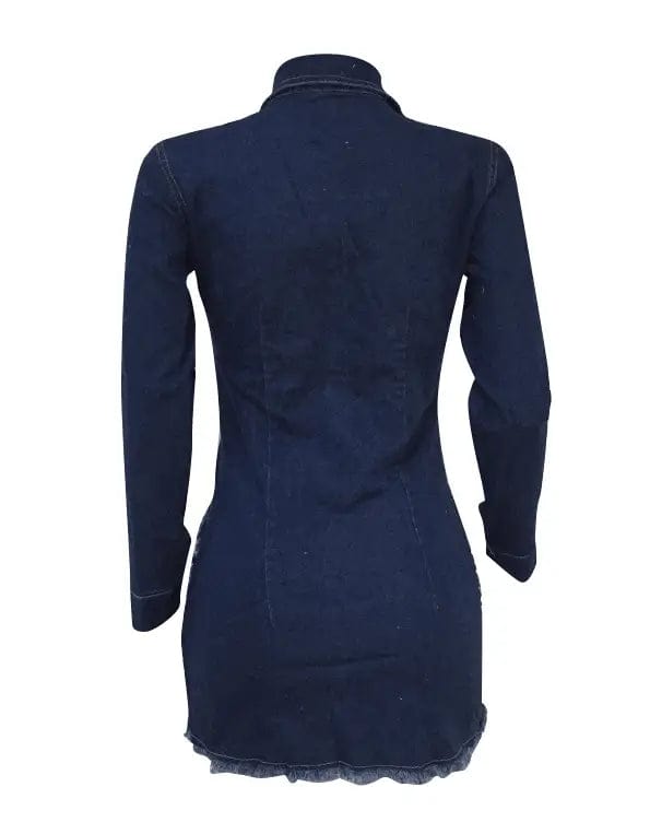 flowersverse Shredded denim dress denim casual dress