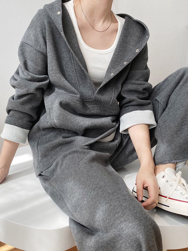 flowersverse Loose Hoodies And Wide-Leg Pants Suits
