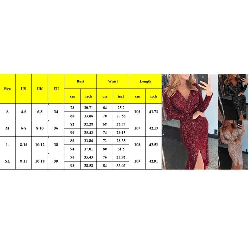 flowersverse Women Sexy V neck Bodycon Skinny Dress Ladies Long Sleeve Dress