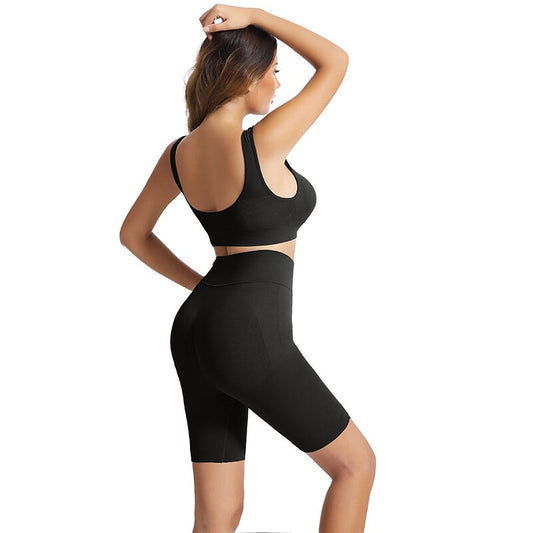 flowersverse Women's Sports Bra with Shorts Workout Sets Winter 2 Piece Basic Clothing Suit Black Blush Spandex Yoga Fitness Golf Comfort Breathable Weight Loss Plus Size Sleeveless Sport Activewear Stretchy Slim