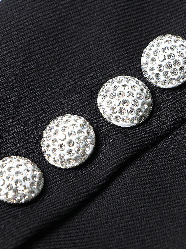 flowersverse Casual Loose Long Sleeves Sequined Tasseled Hollow Shiny Notched Collar Outerwear Blazer