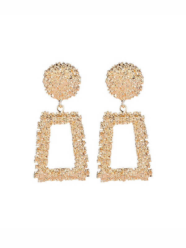 flowersverse Geometric Hollow Solid Color Drop Earrings
