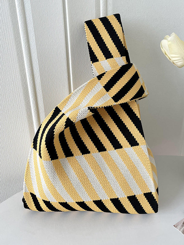 flowersverse Striped Woven Handbag Bags Accessories