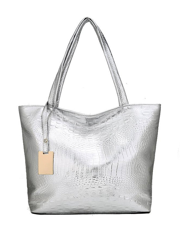 flowersverse Original Solid Color Shiny Tote Bag