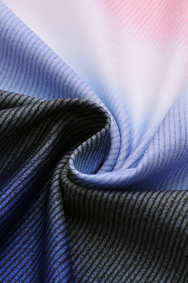 flowersverse Stripe Print Button Front Crop Cardigan & Long Dress Set