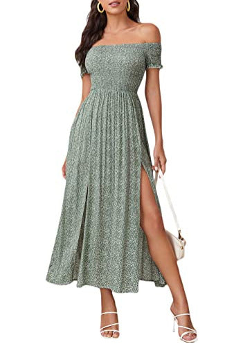 flowersverse Bohemian Floral Print Dress for Women's Casual Fashion