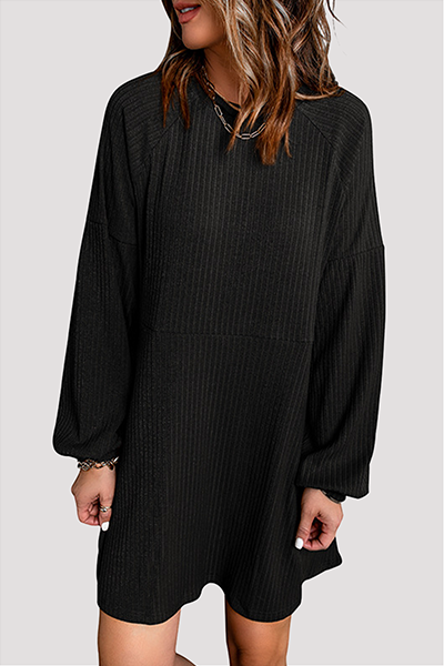 flowersverse Casual Solid Pocket O Neck A Line Dresses(3 Colors)
