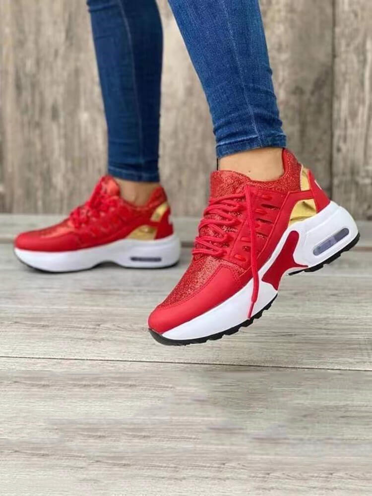 flowersverse Patchwork Mesh Breathable Soprt Sneakers