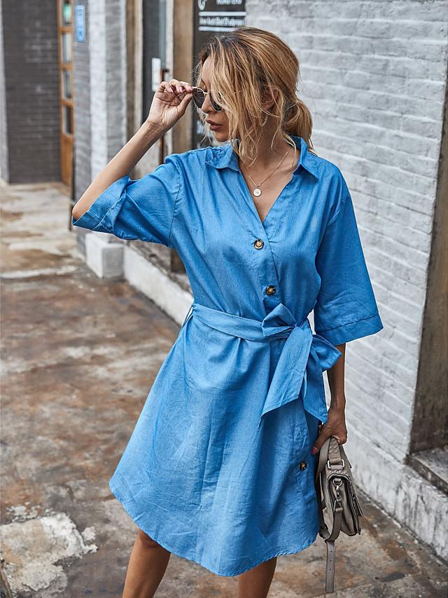 flowersverse Women's A-Line Dress Knee Length Dress - Sleeveless Polka Dot Layered Patchwork Print Spring Summer Off Shoulder Casual Mumu Going Out Loose White Blue Blushing Pink