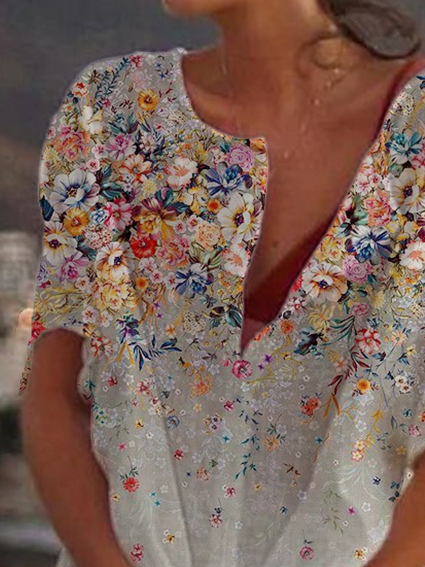 flowersverse New Women Chic Plus Size Hippie Vintage Casual Floral Short Sleeve Weaving Dress