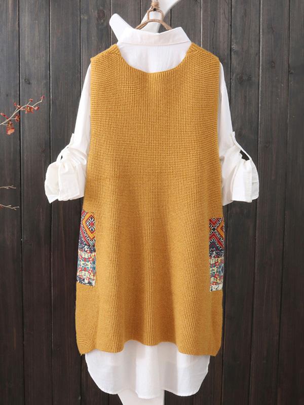flowersverse Loose Printed V-Neck Vest