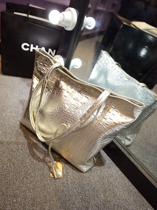 flowersverse Original Solid Color Shiny Tote Bag