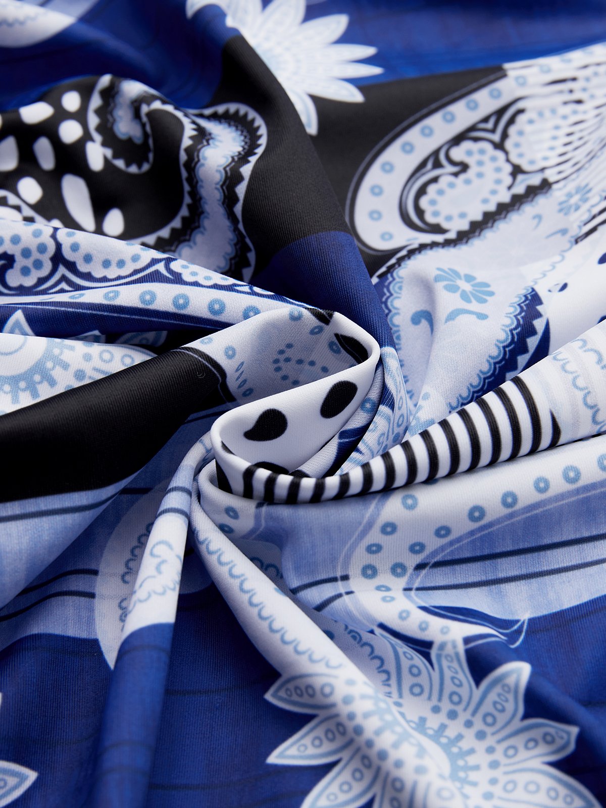 flowersverse Vacation Ethnic Printing Scoop Neck Tankinis Two-Piece Set