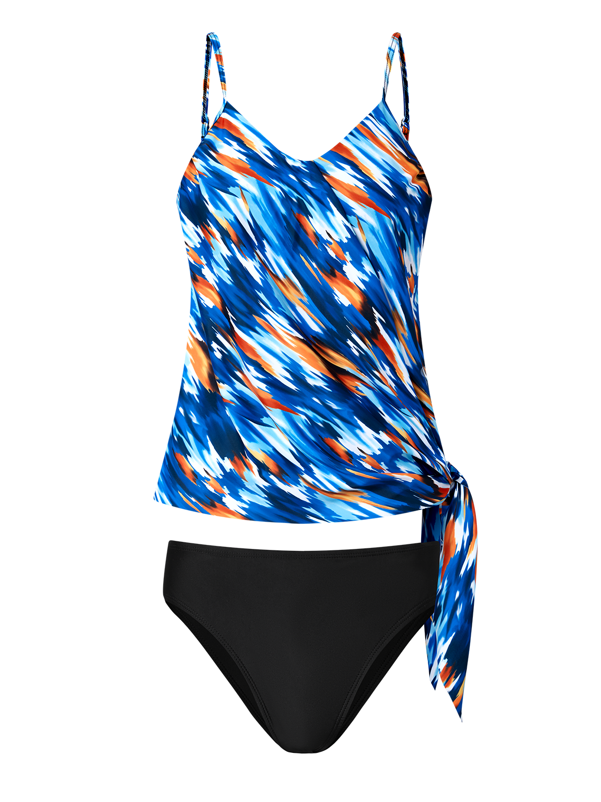 flowersverse Casual Abstract Printing Spaghetti Tankinis Two-Piece Set