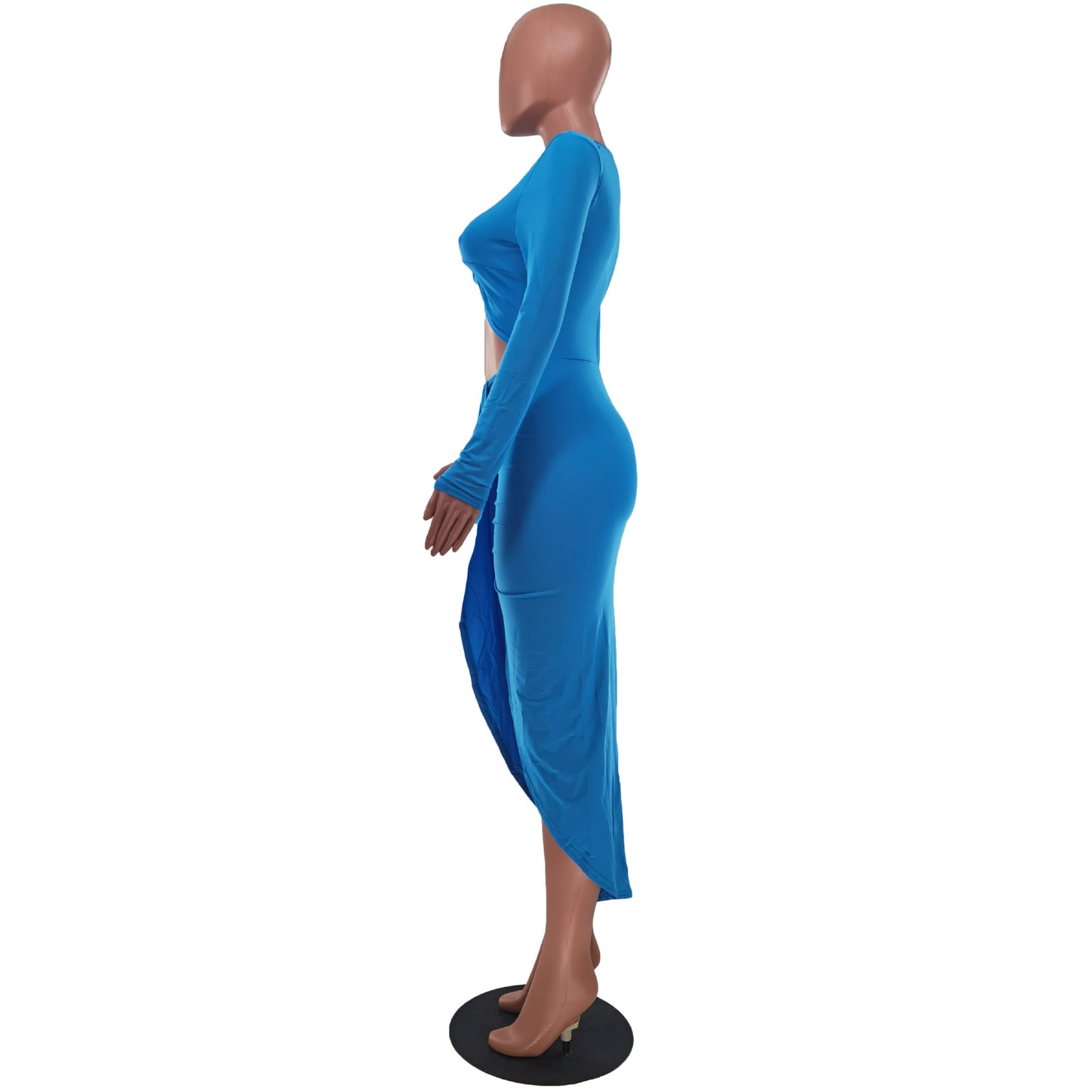flowersverse Women's Clothing Autumn/Winter Solid Color Sexy Tight Fitting Bodycon Dress