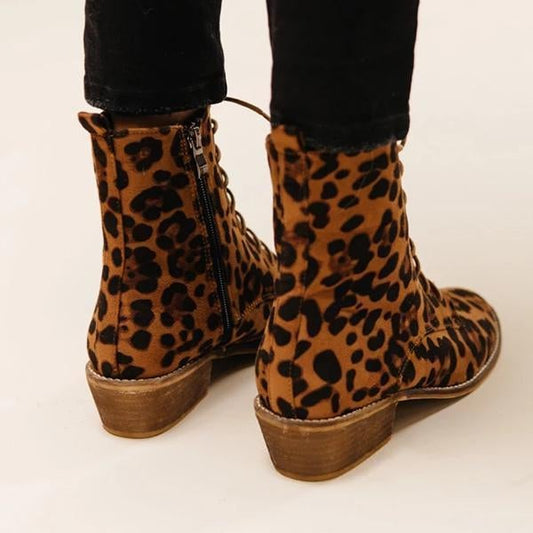flowersverse Elegant Lace-Up Zipper Boots