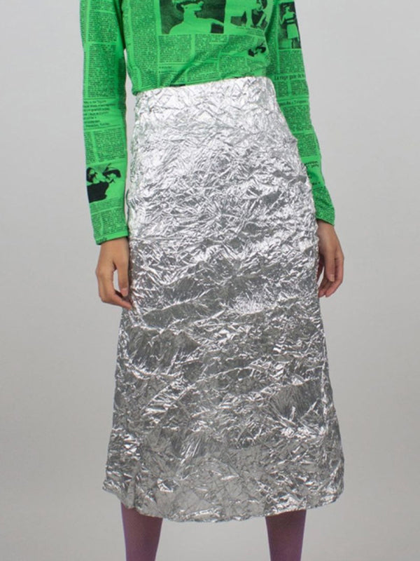 flowersverse Solid Color A-line Skirts Bottoms
