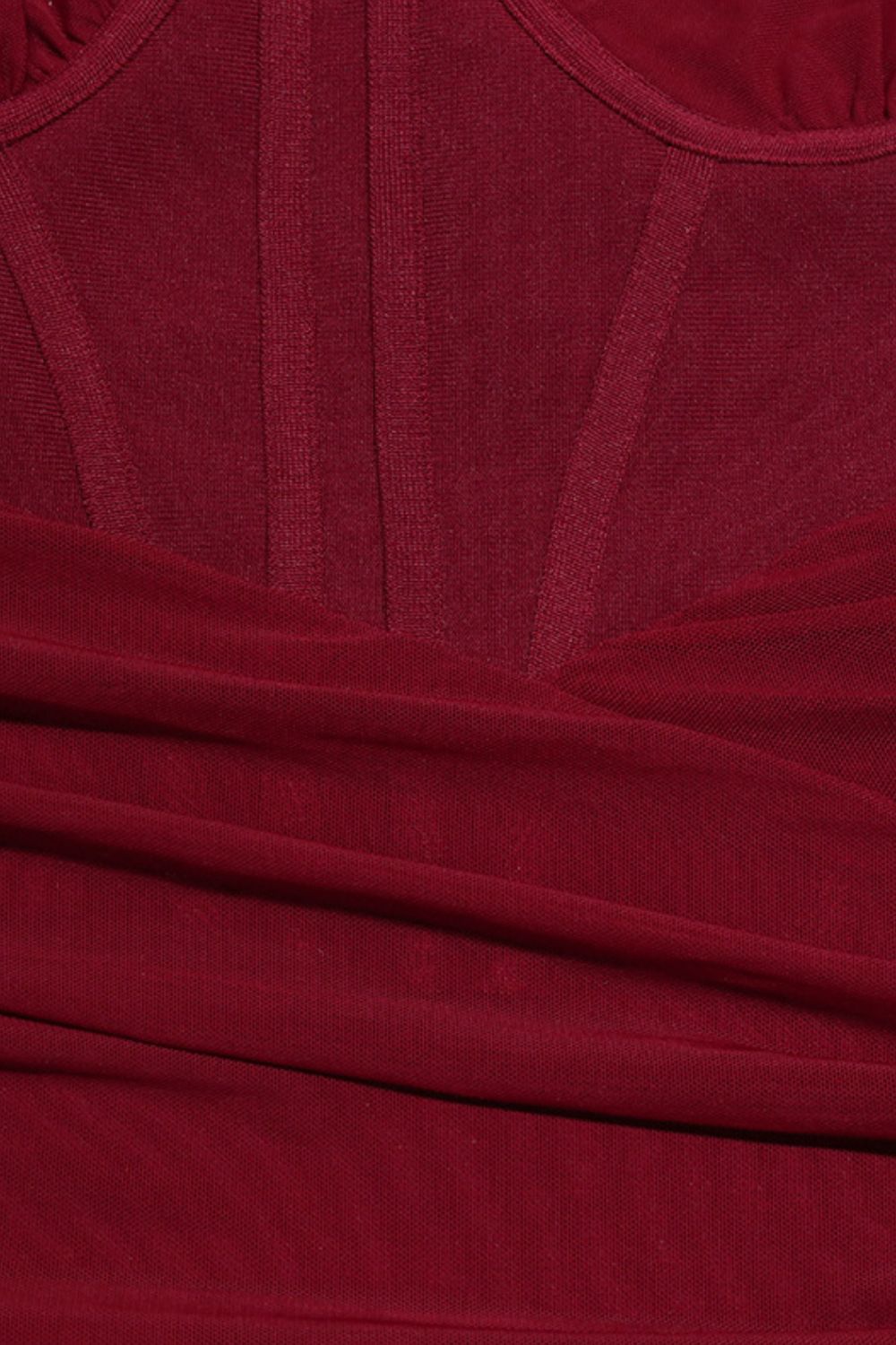 flowersverse Women's Crimson Formal Cutout One-Shoulder Bandaged Midi Dress