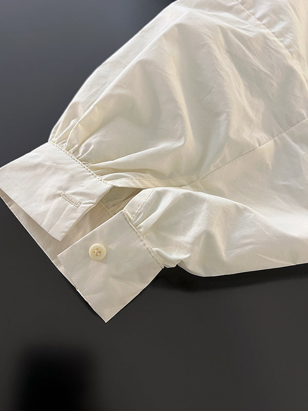 flowersverse Elasticity Solid Color Batwing Sleeves Loose Round-Neck Blouses&Shirts Tops