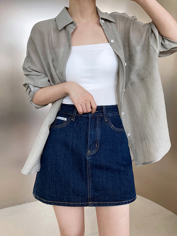 flowersverse Simple Casual Solid Color Spaghetti-Neck Vest Top