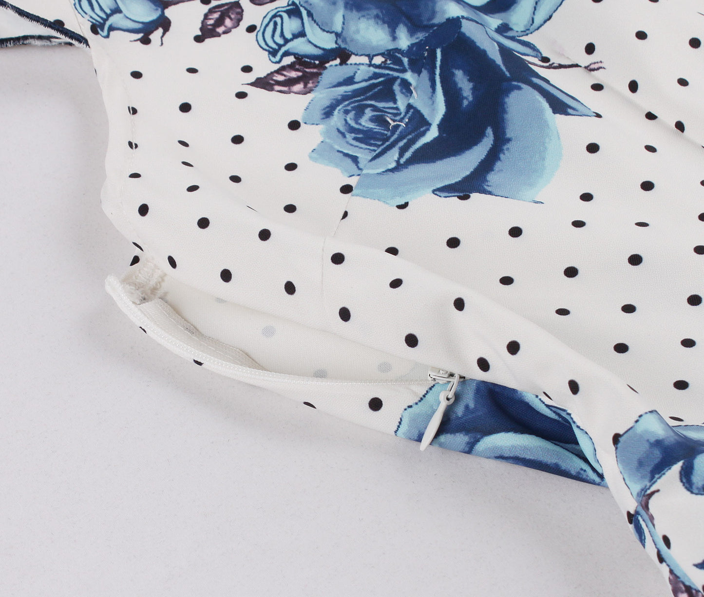 flowersverse Women Rose Print Square Neck Short Sleeve Dress