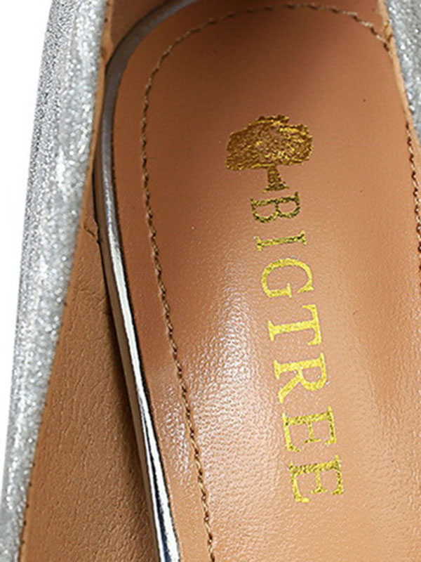 flowersverse Pointed-Toe Sequined Shallow Cut Split-Joint Pumps