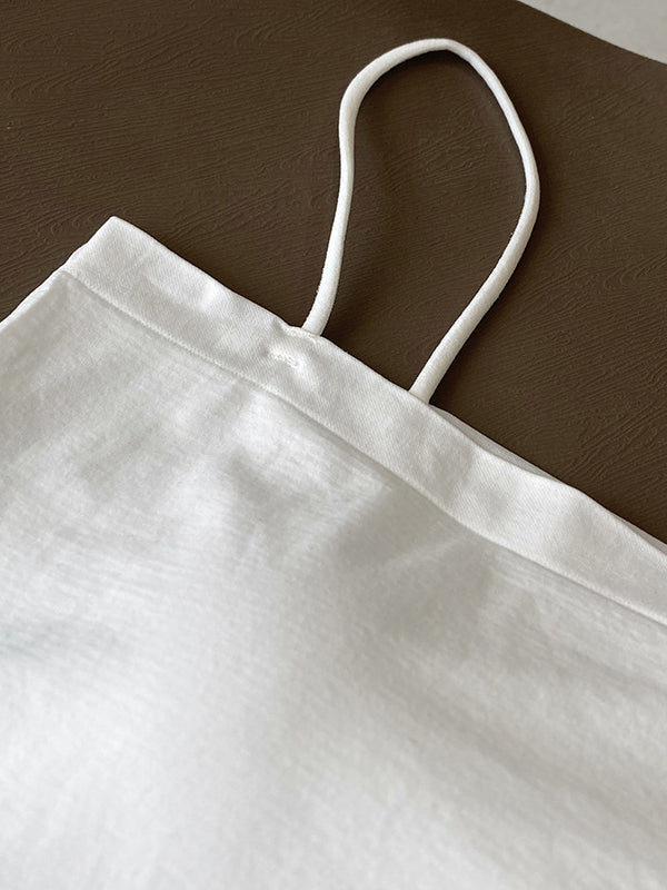 flowersverse Simple Casual Solid Color Spaghetti-Neck Vest Top