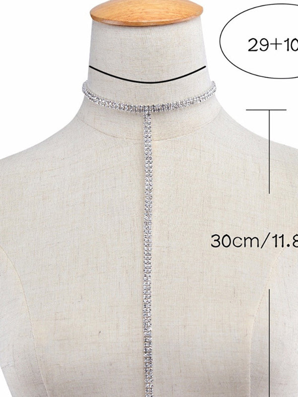 flowersverse Statement Normcore Rhinestone Necklaces Accessories