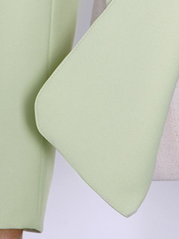 flowersverse Backless Chains Long Sleeves Notched Collar Outerwear Blazer