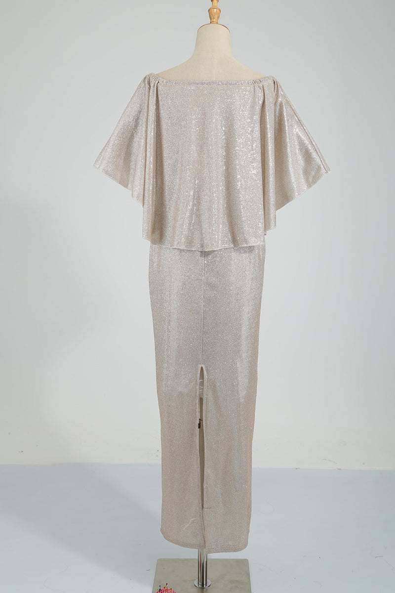 flowersverse Fashion Sexy Solid Slit Off the Shoulder Evening Dress(8 Colors)