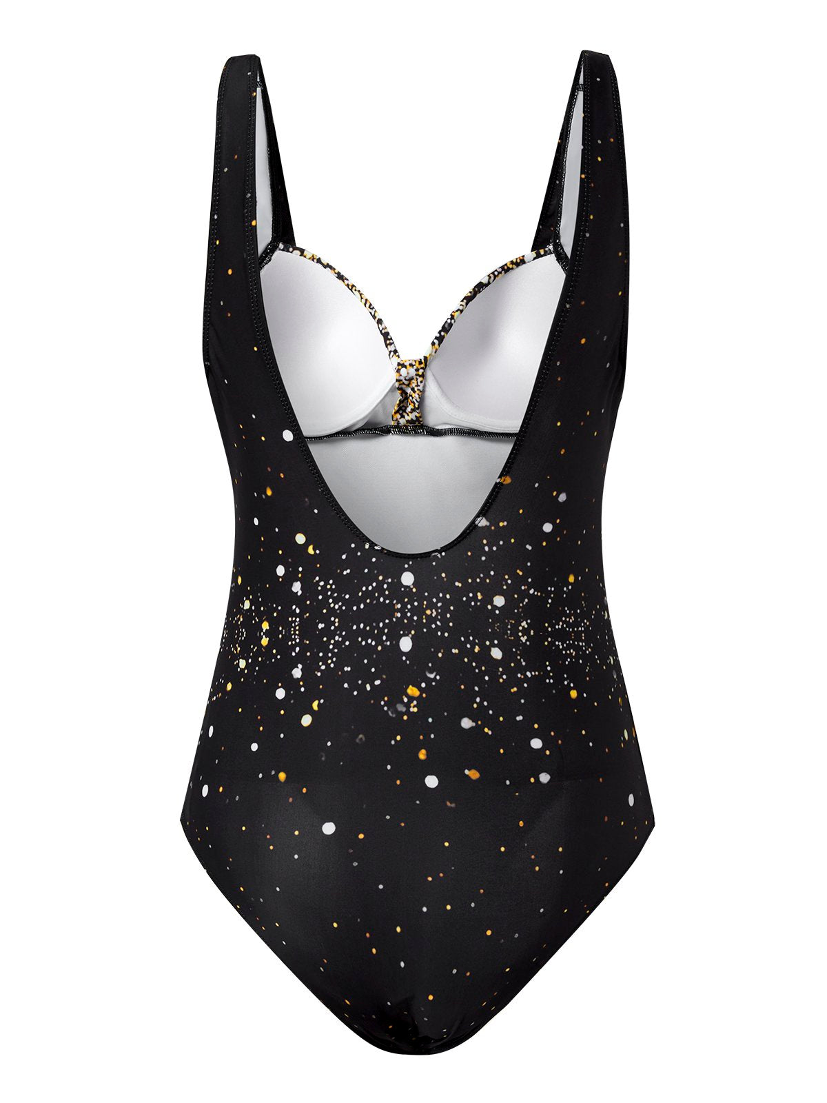 flowersverse Vacation Abstract Printing Scoop Neck One Piece Swimsuit