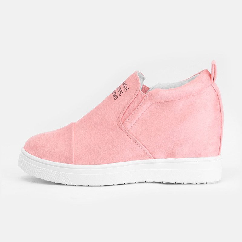 flowersverse Women Faux Suede Wedge heel Sneakers Slip on Breathable Shoes