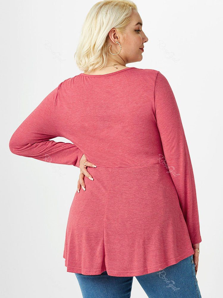 flowersverse Plus Size Cutout D Ring Skirted T-shirt
