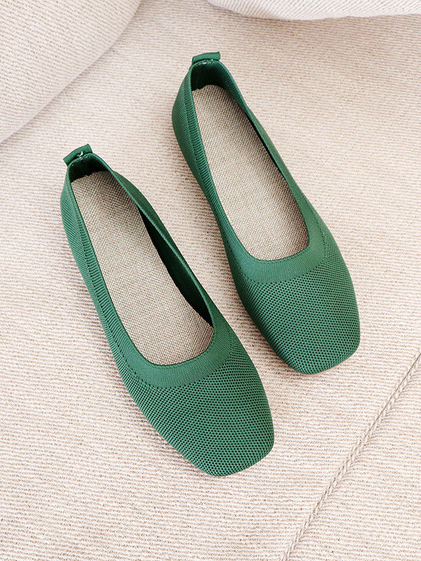 flowersverse Breathable Solid Color Flat Shoes