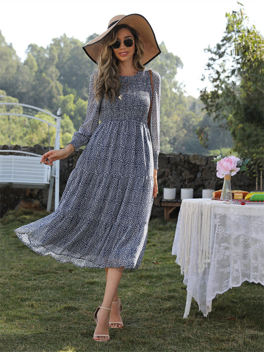 flowersverse Spring Pop A-Line High Waist Holiday Dress