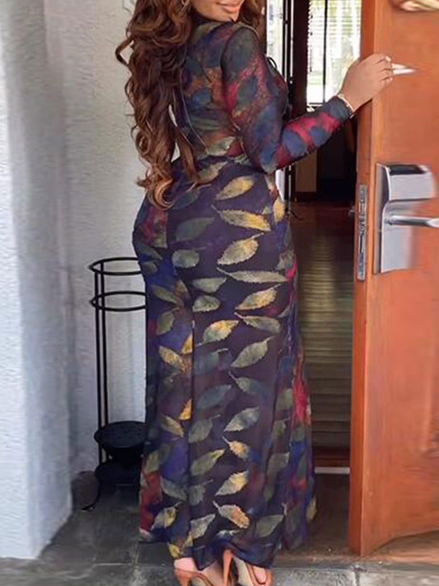 flowersverse Plus Size Pattern Print Printed Regular Dress BO2132