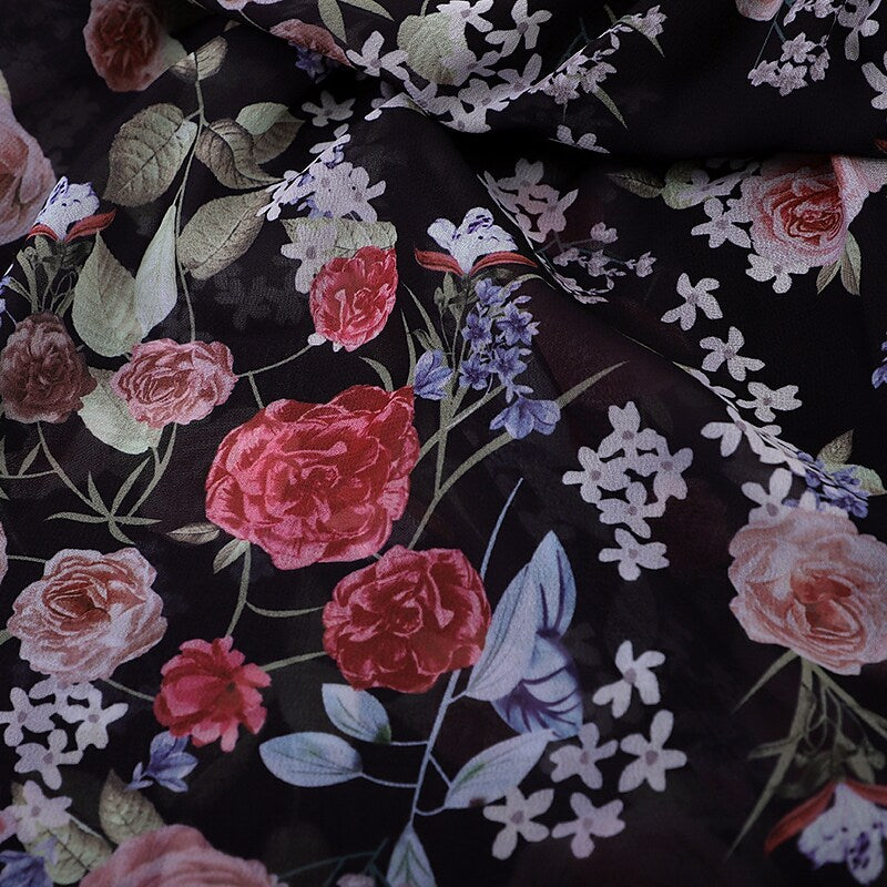 flowersverse Women's Loose Midi Dress Half Sleeve Floral Print Print Spring Summer V Neck Vacation Boho Holiday Loose S M L XL XXL / Chiffon