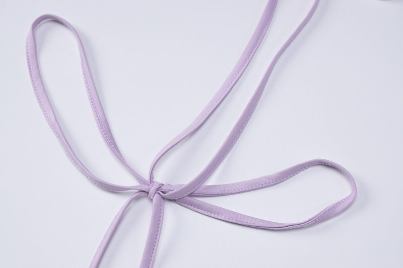 flowersverse Women Summer Sexy Backless Ruched Tie Bodycon Dress