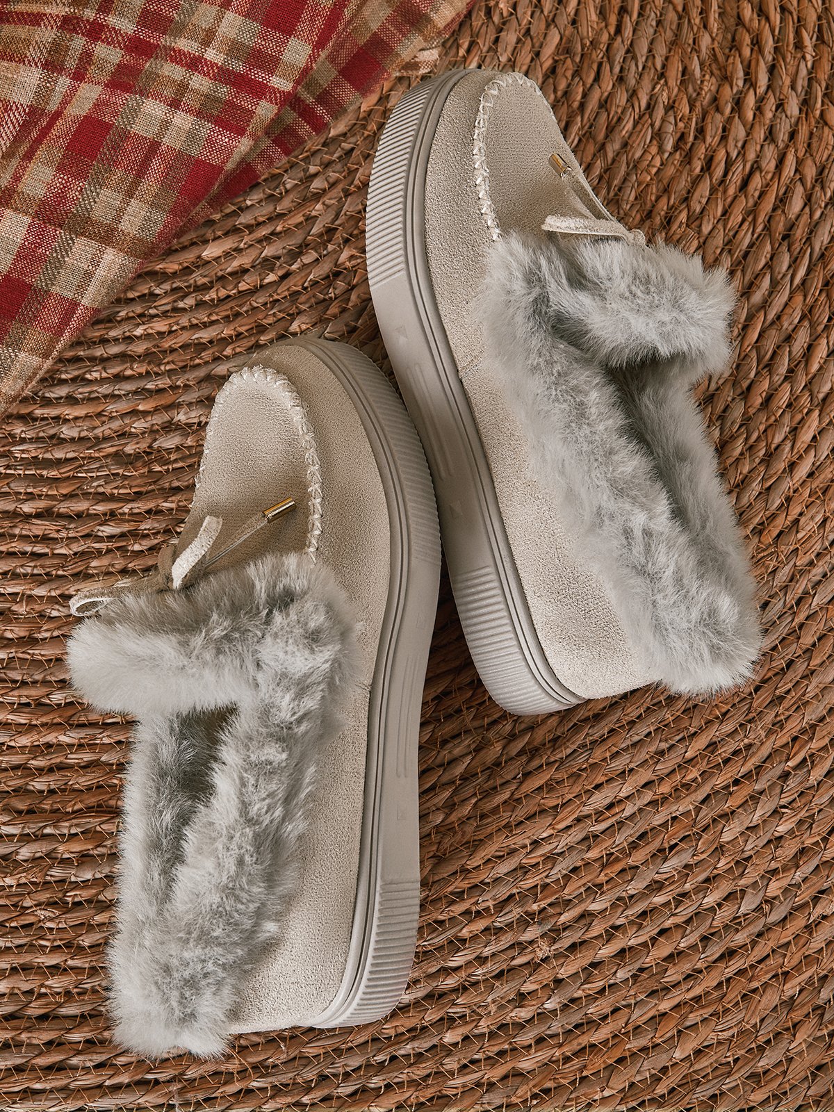 flowersverse Winter Warm Daily Flat Heel Closed Toe Boots