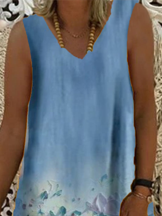 flowersverse Vintage Boho Hippie Holiday Floral Sleeveless Vintage Weaving Dress