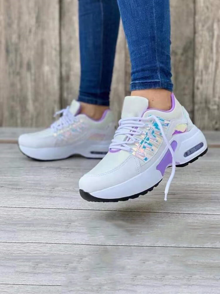 flowersverse Patchwork Mesh Breathable Soprt Sneakers