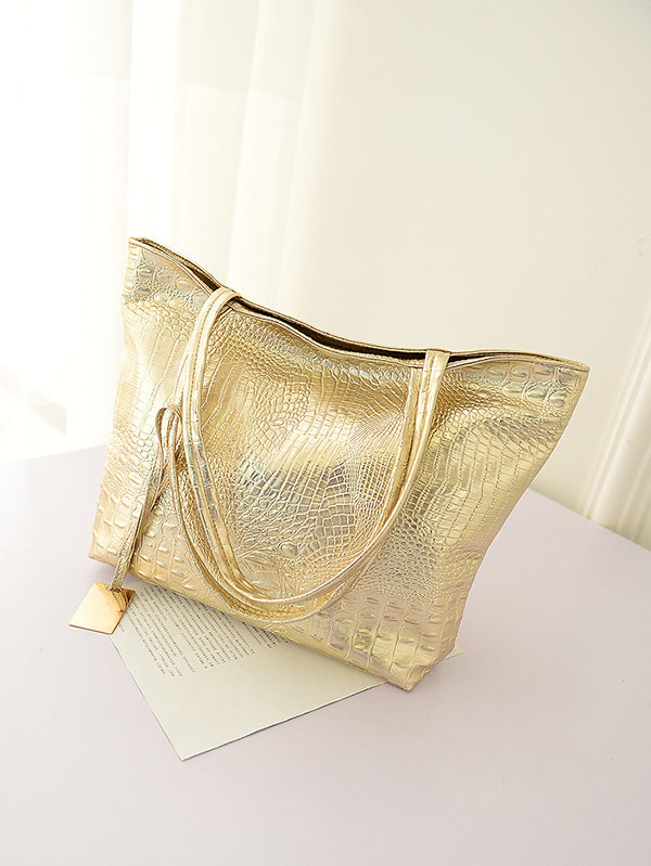 flowersverse Original Solid Color Shiny Tote Bag
