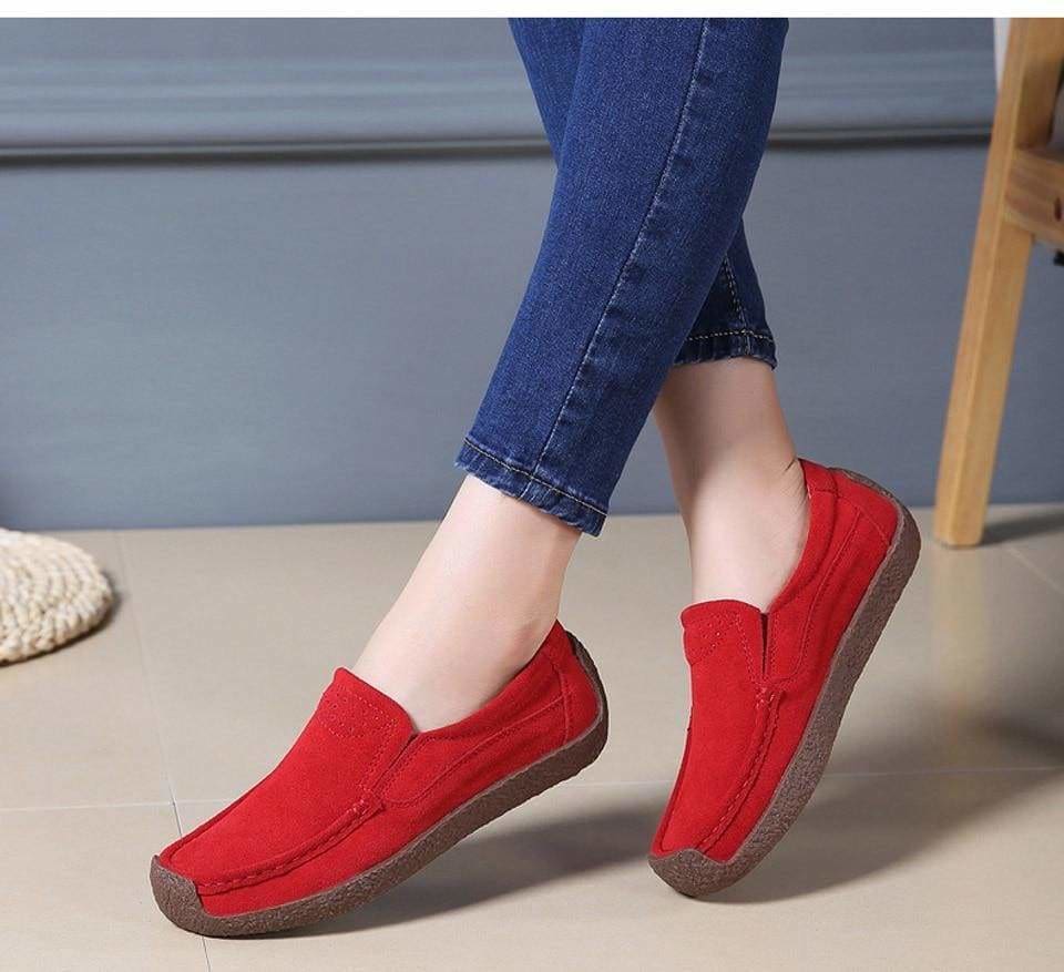 flowersverse Women Moccasins Women's Flats Genuine leather Loafer Shoes