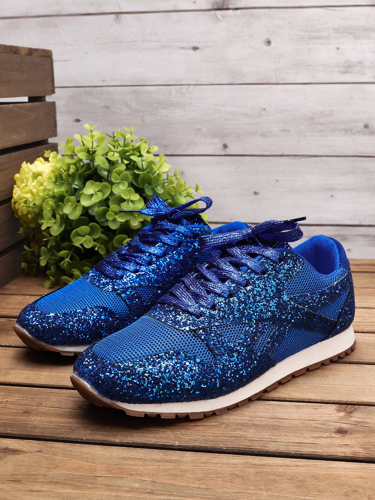 flowersverse Women Muffin Rhinestone New Crystal Platform Sneakers