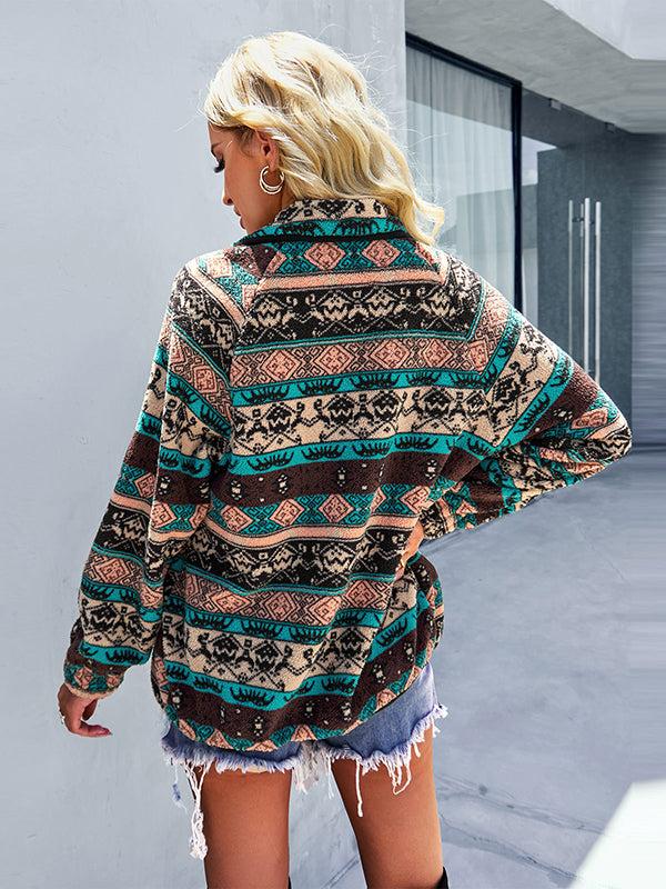 flowersverse Casual Loose Buckle Coat