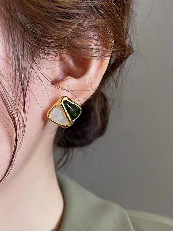 flowersverse Contrast Color Geometric Earrings Accessories
